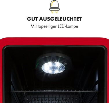 Міні-холодильник зі скляними дверцятами 70 л червоний Klarstein