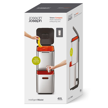 Контейнер для сміття з двома баками 40 л графіт Totem Compact Joseph Joseph
