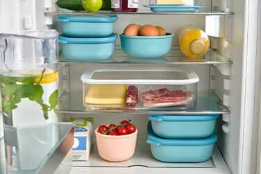 Прямокутний набір Cirqula Multi Bowl з 3 предметів - Банки для зберігання з кришкою - Підходить як ящик для зберігання, холодильник, морозильна камера та посуд для мікрохвильової печі - 750, 1500 і 3000 мл - (Vivid Mauve, набір 3 шт. и (500, 1000, 2000 мл