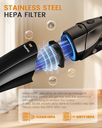 Ручний бездротовий пилосос з акумулятором 80 Вт чорно-коричневий TANYO