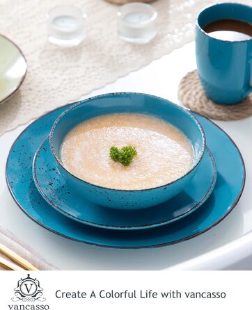 Комбінований сервіз vancasso, набір посуду Navia з кераміки, обідній сервіз із 32 предметів, вінтажний зовнішній вигляд, дизайн природи (набір із 48 предметів, Navia-14)