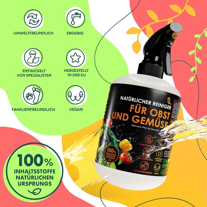 Натуральний засіб для чищення фруктів та овочів 2 x 500 мл QUARISS