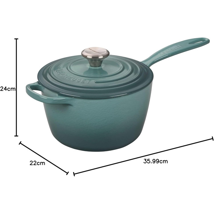 Чавунний сотейник 2 л з кришкою, Морська сіль Signature Le Creuset