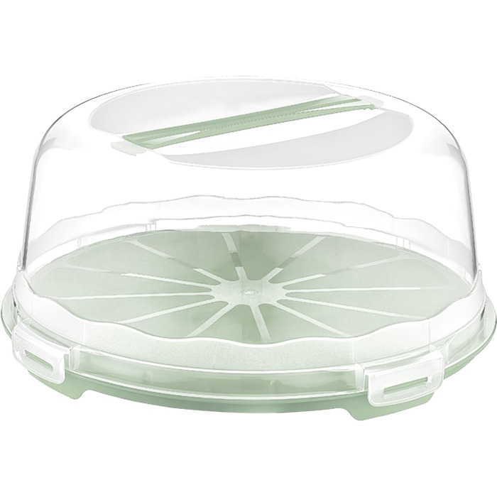 Коробка для транспортування торта з кришкою, капюшоном і ручкою. Коробка для зберігання, контейнер для торта, тарілка для торта, контейнер для торта, коробка для торта, тарілка для торта, начинка для торта, дзвіночок для торта - (зелений, круглий)