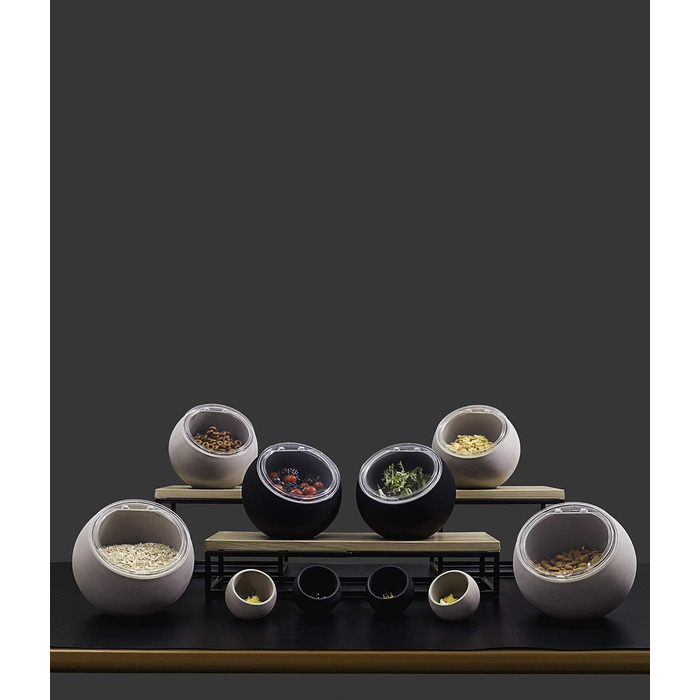 Сервировочный набор Moon - набор из 2 предметов 1 меламиновая миска (Ø 19 см) 1 откидная крышка с силиконовым уплотнителем, (бетонно-серый, Ø 8 см)