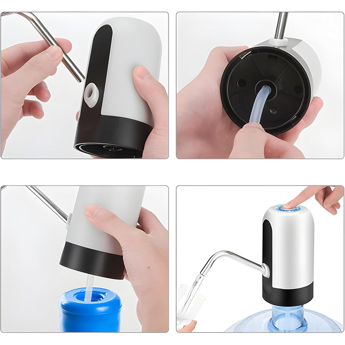 Насос для бутылок с водой 5 Вт черно-белый Retoo