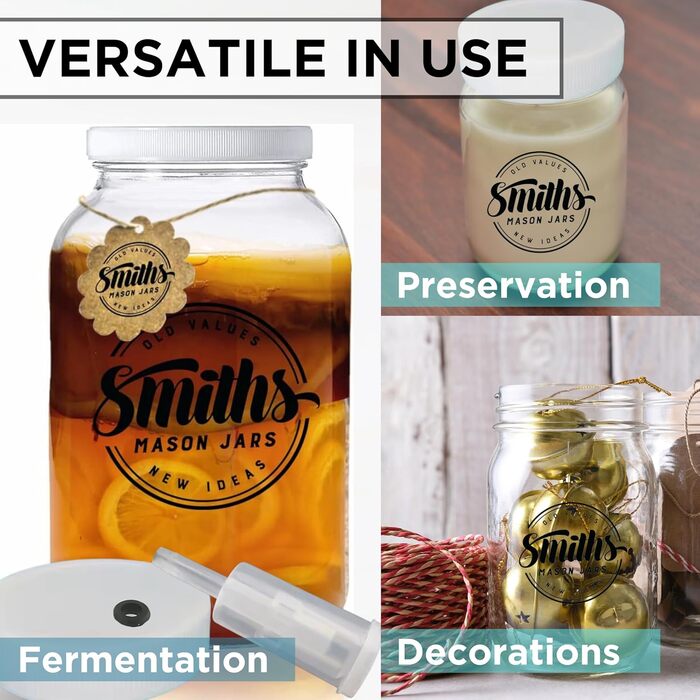 Банка для консервації з кришкою 3,8 л Smiths Mason Jars