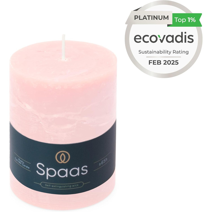 Свічка Spaas Rustic Pillar 80/110 мм 65 шт. - (світло-рожева)