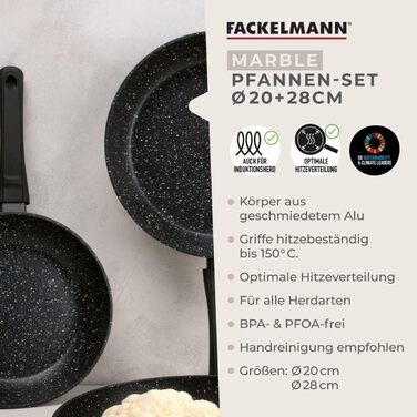 Набор из 2 сковород 20 і 28 см Marble Fackelmann