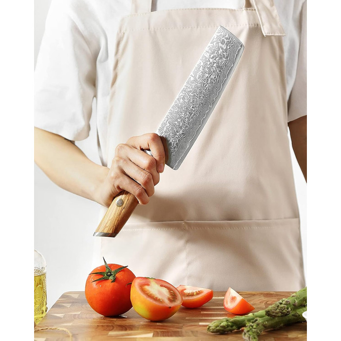 Кухарський ніж накірі 18,2 см, дамаська сталь XINZUO