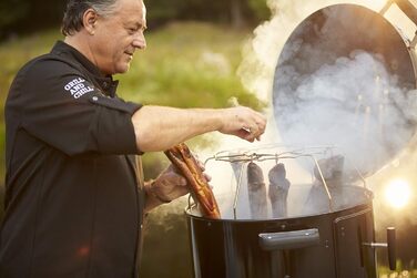 Коптильня вугільна зі змінною потужністю з двома кільцями для копчення Ø 50 см, чорний RÖSLE