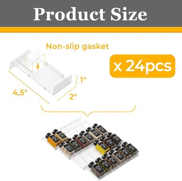 Органайзер для спецій пластиковий розсувний, 24 комірки, прозорий Famhap