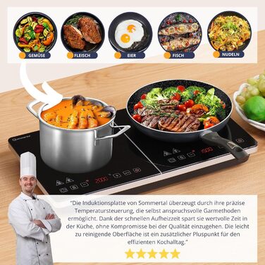 Індукційна варильна поверхня на 2 конфорки 3500 Вт Sommertal