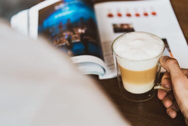 Консимо. Кофейные бокалы с двойными стенками Бокалы для коктейлей Стаканы для воды Стакан для чая Чашка для чая - Прозрачный набор из 2 шт. (Diva, 250 мл)