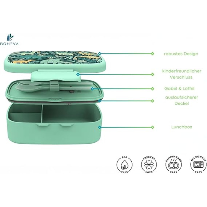 Ланч-бокс для дітей, дизайн динозавра BOHEVA