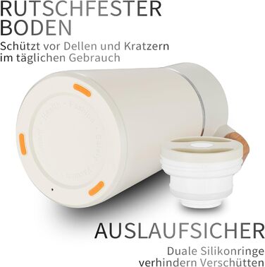 Термоглечик з чайним фільтром 1,5 л, кремовий VETIN