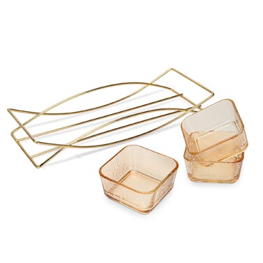 Менажниця на металевій підставці 3 секції по 280 мл 32 x 11,5 x 5,3 см Fissman