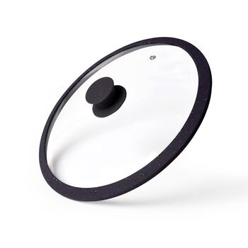 Кришка Fissman ARCADES 28 см з силіконовим ободом чорний (9920)