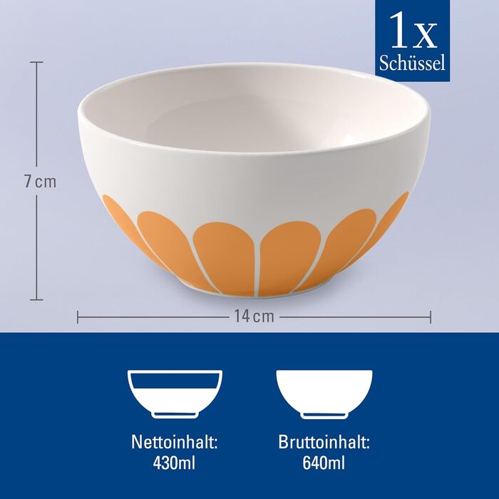 Піала для пластівців 430 мл помаранчевий Fleur Villeroy & Boch