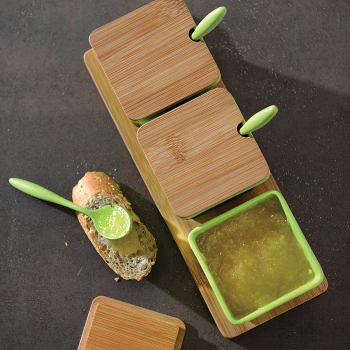 Набір банок на бамбуковій підставці CookCo, 10 шт.