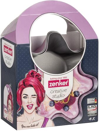 Творча студія Zenker Z7480 Ø 26 см, форма для випічки з плоским дном, кругла форма для торта з антипригарним покриттям, креативна випічка (колір рожевий, сріблястий), кількість (форми для випічки)