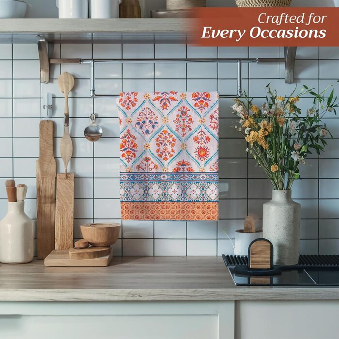 Набір із 3 багатоцільових кухонних рушників Барних рушників День подяки/Різдво (50 см x 70 см) (20 римських рушників, 50 x 70 см (набір із 3 шт.)), 39 Hermine Noel