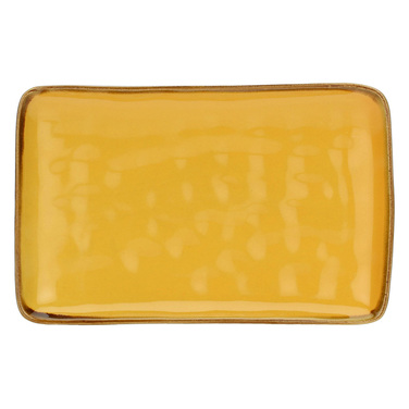 Блюдо сервірувальне прямокутне Rose&Tulpani Milano CONCERTO OCRA, керамограніт, охра, 20 х 13 см