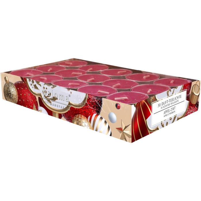 Ароматичні чайні свічки Pajoma 90, 3x30 шт. , ароматичні свічки, багато ароматів на вибір, висота 1,5 см, діаметр 3,5 см (яблуко-кориця, 30)