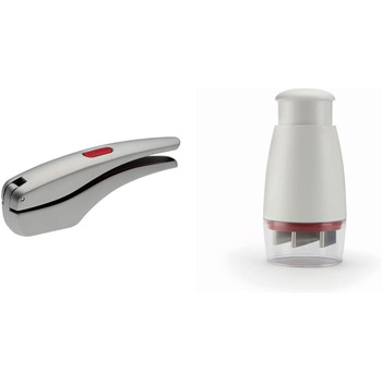 Практичний прес для великих зубчиків часнику, також з лушпинням. У комплекті інструмент для чищення (прес для часнику Susi 3, пучок з подрібнювачем 22 см), 12150 Susi 3