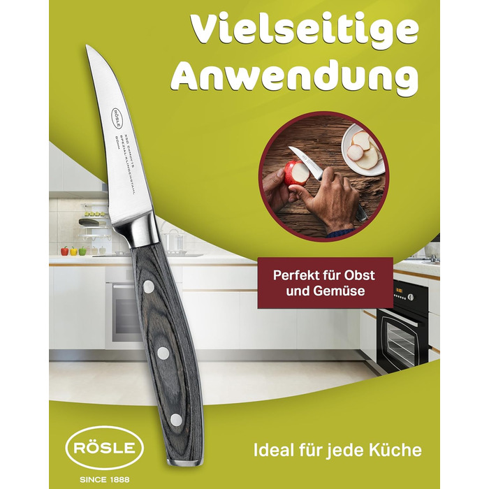 Ніж для чищення овочів 8 см Wolfgrey Rosle