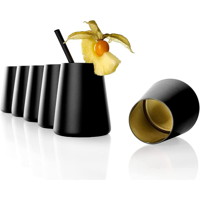 Набір склянок 380 мл, 6 предметів, чорний/золотистий Power Stölzle Lausitz