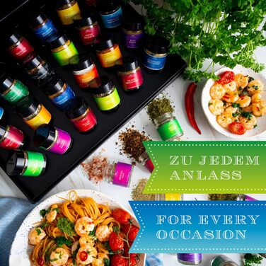 Подарунковий набір спецій ручної роботи, 24 спеції з усього світу (Набір) - Літній подарунок та ідеальний подарунок для барбекю Новий дім, Вітання, Дружба, Одужання, Deluxe Selection 24, 24 спеції (73511) (Deluxe Selection Spice Set., 24 спеції (73582)), 