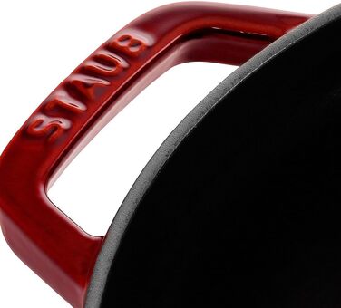 Чавунна жаровня/кокотниця STAUB, кругла 8,35 л, функція Ароматичний дощ для оптимального зволоження, для всіх типів варильних поверхонь, включаючи індукційні та духові шафи, (Гренадін, 26 см)