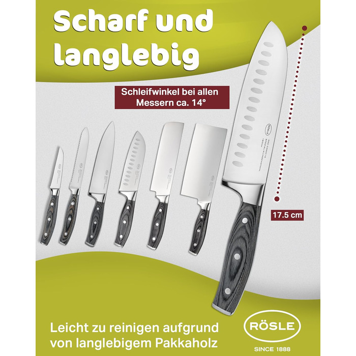 Ніж сантоку 17,5 см Wolfgrey Rosle