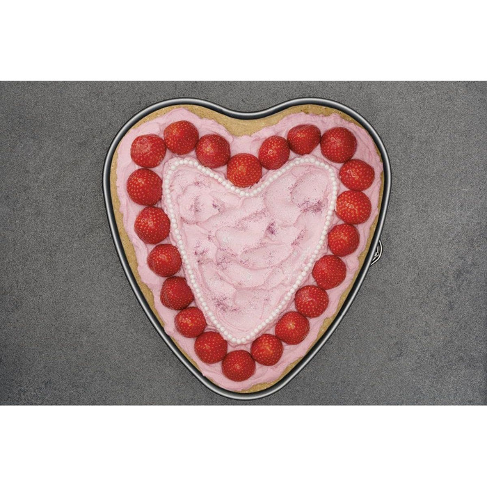 Творча студія Zenker Z7480 Ø 26 см, форма для випічки з плоским дном, кругла форма для торта з антипригарним покриттям, креативна випічка (колір рожевий, сріблястий), кількість (форма для роз'єму серця)
