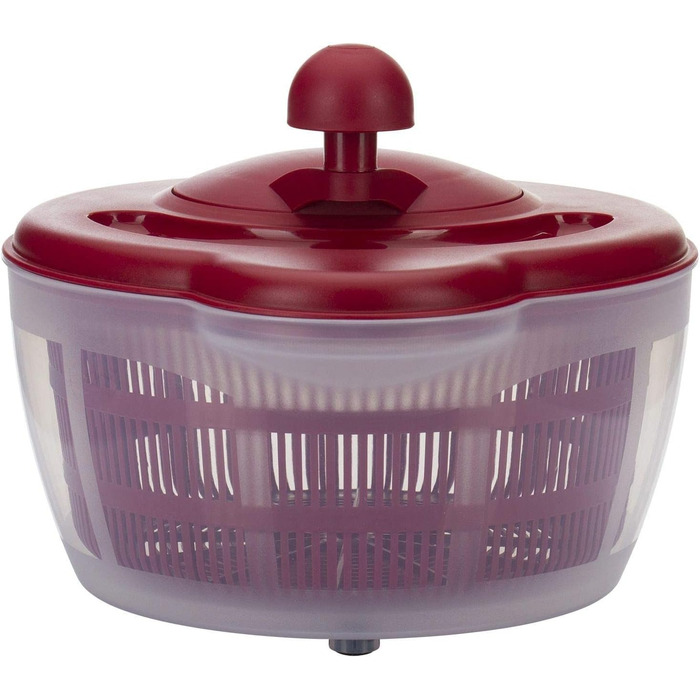 Вертушка для салату Westmark, об'єм 5 л, ø 26 см, пластик, без бісфенолу А, Fortuna, колір прозорий/червоний, 243222E2 (червоний, нековзний)