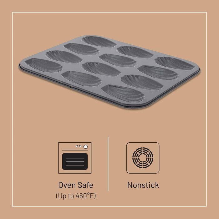 Форма для випічки на 12 мадлен 25x20,8x1,2 см, сіра De Buyer