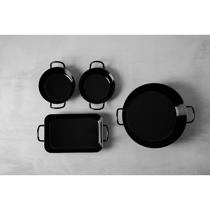 Сковорода для гурманів 30, CLASSIC - ЧОРНА ЕМАЛЬ, діаметр 30 см, висота 7,9 см, емаль, чорна, сковорода для подачі, сковорода для гурманів, індукційна, 0603-022