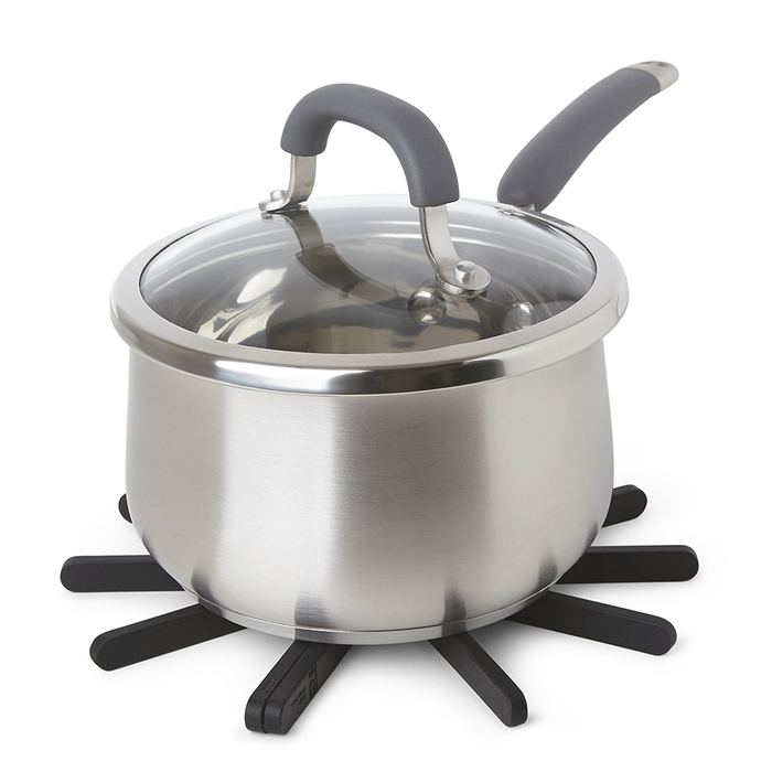 Підставка під гаряче (2 шт) 22,8х1,2х22,8 см чорна Fanfare Umbra