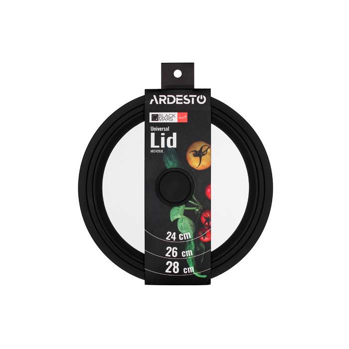 ARDESTO Чехол универсальный Black Mars Smart 24/26/28 см, стекло, силикон