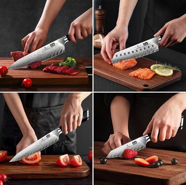 Набір кухонних ножів із дамаської сталі з блоком, 7 предметів GYO SHAN ZU