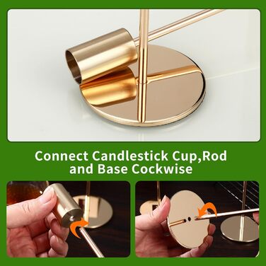 Набір із 6 свічників, канделябри-свічки 33/28/23 см, високі свічники, декоративні вінтажні металеві свічники для святкування днів народження, річниць, весіль, декору дому (чорний) Чорний - 6 шт. (золотий - 9 шт. )