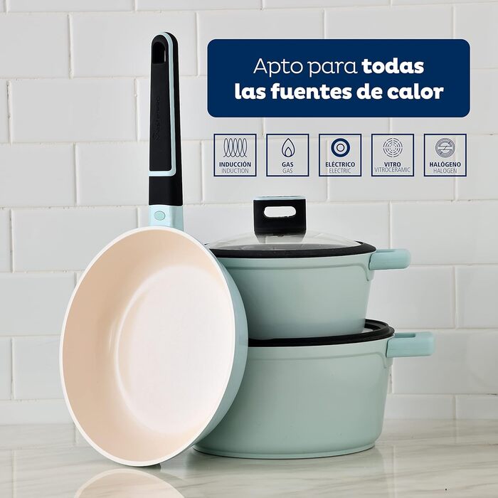 Набір кухонного посуду, 5 предметів, блакитний Cosy San Ignacio