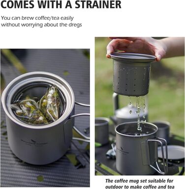 Титановий чайник для кемпінгу 500 мл iBasingo