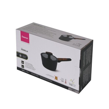 Ківш Fissman FEORELLA 18x8,5 см 1,8 л зі скляною кришкою алюміній з антипригарним покриттям (14511)