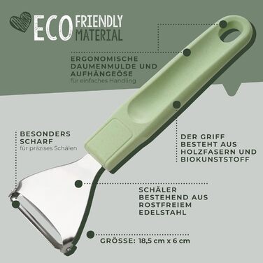 Овочечистка 18 см, зелена Ecolution Fackelmann