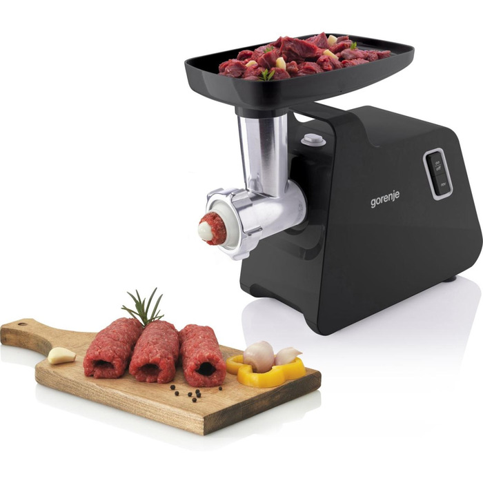 Gorenje Мясорубка, 1700Вт, 2,3кг/мин, 2 решетки, пластик/металл, черный