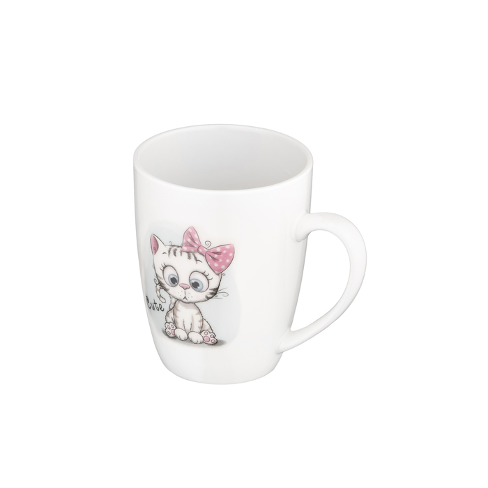 ARDESTO Cute Spoon Cup, 320мл, фарфор, нержавеющая сталь, белый