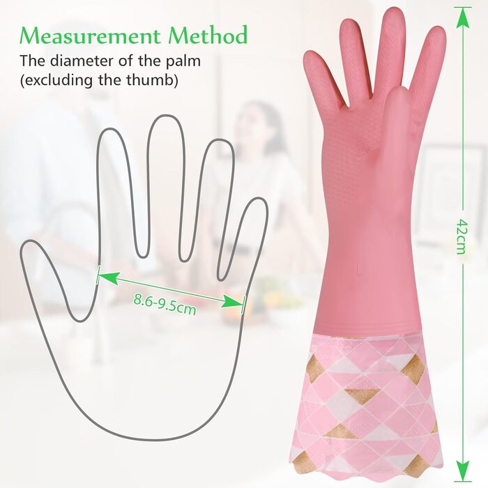 Рукавички для миття посуду 3 пари 42 см Yiomxhi