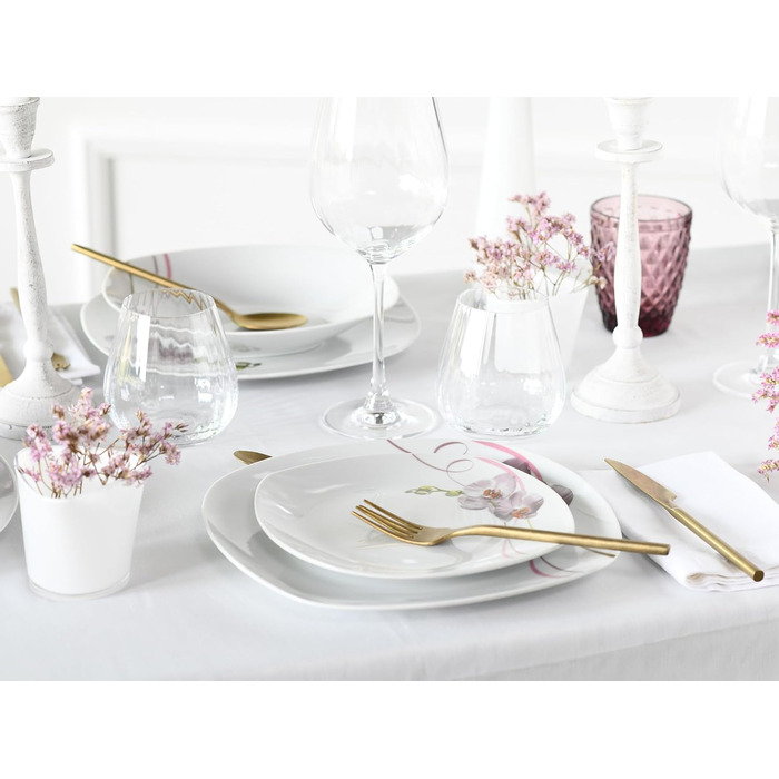 Набір тарілок на 6 персон, 18 предметів, Square Orchidee Creatable